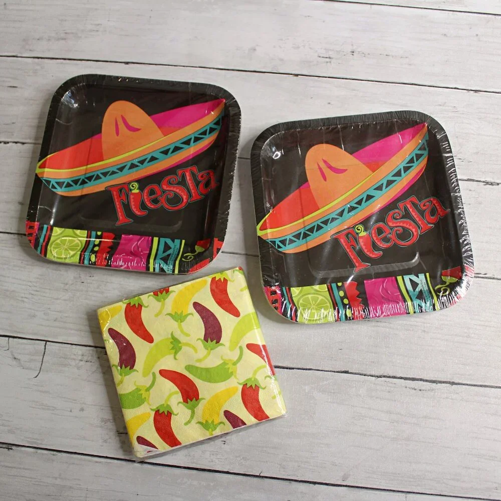 Dessert Paper Plates Napkins Party Cinco de Mayo Fiesta Mexican Birthday